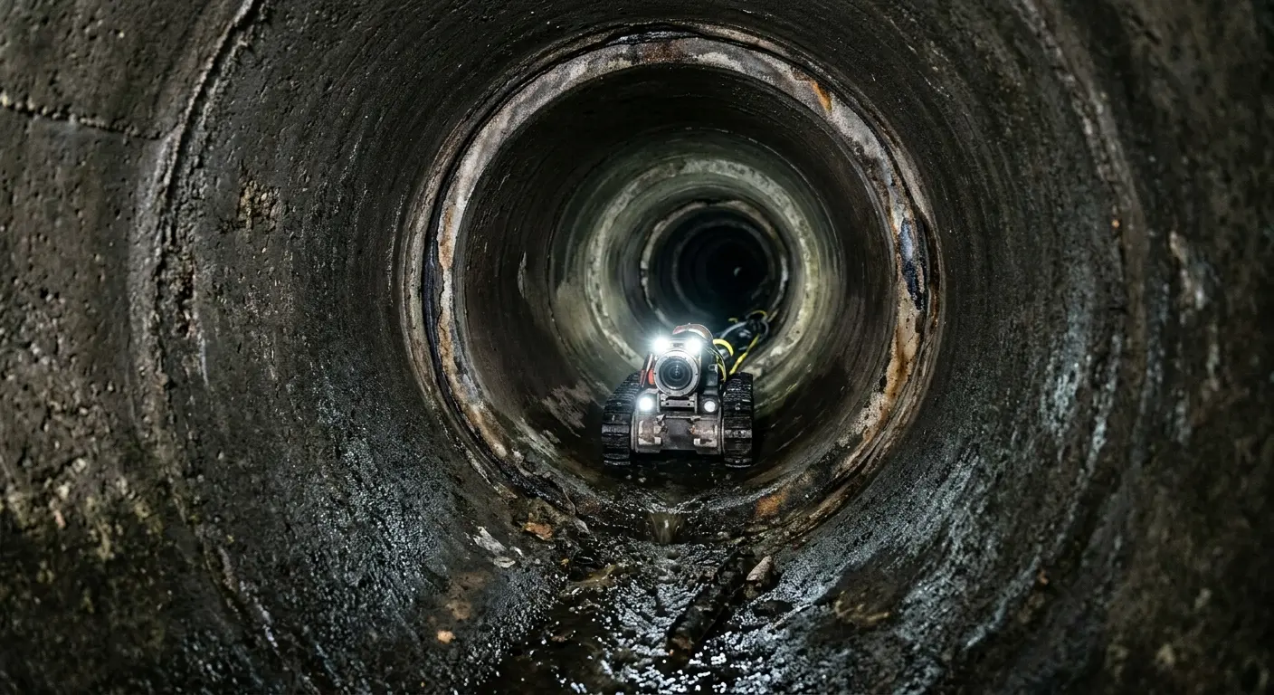 Robotic sewer camera inspecting pipe interior for Sewer Line Repair in Tarpon Springs